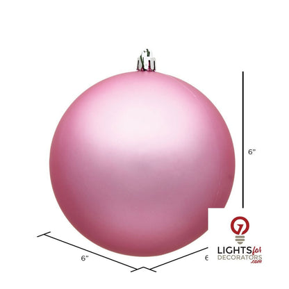 8" Shatterproof Ball Ornament - Pink - Shiny - UV Treated — alternate view