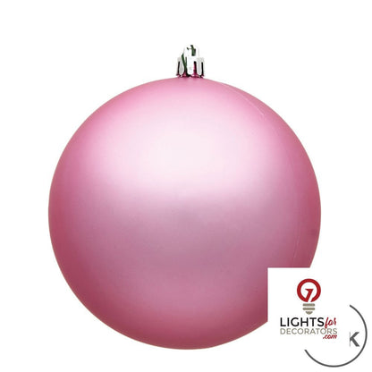 8" Shatterproof Ball Ornament - Pink - Shiny - UV Treated — alternate view