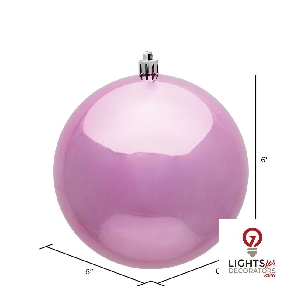 10" Shatterproof Ball Ornament - Pink - Candy - UV Treated — alternate view