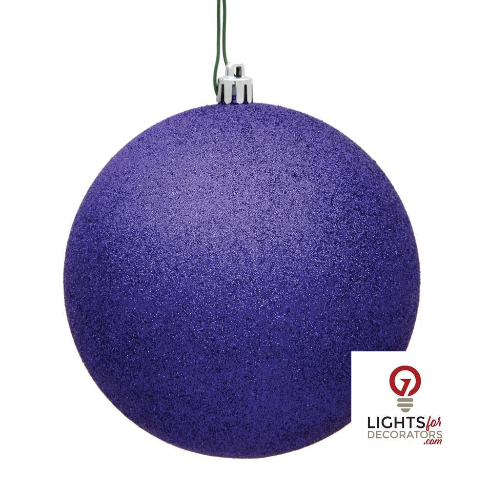 6" Shatterproof Ball Ornament - Purple - Sequin - Set of 4
