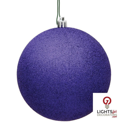 6" Shatterproof Ball Ornament - Purple - Sequin - Set of 4