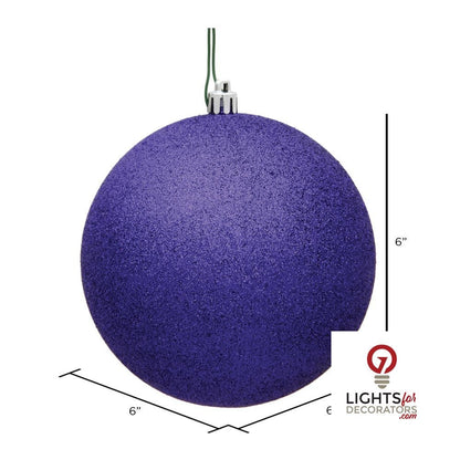 6" Shatterproof Ball Ornament - Purple - Sequin - Set of 4 — alternate view