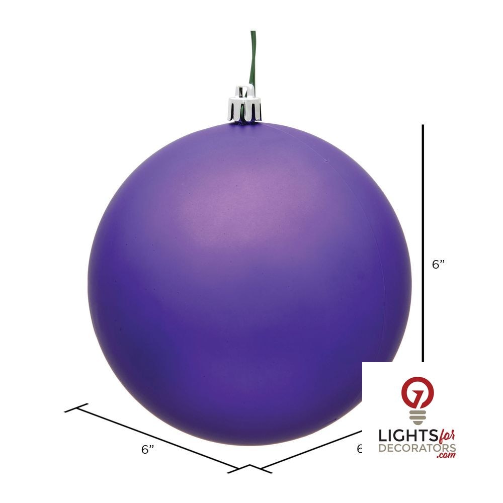8" Shatterproof Ball Ornament - Purple - Candy - UV Treated — alternate view