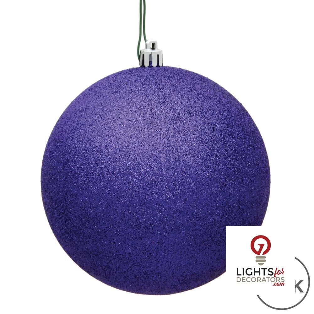 6" Shatterproof Ball Ornament - Purple - Sequin - Set of 4 — alternate view