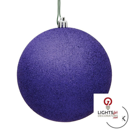 6" Shatterproof Ball Ornament - Purple - Sequin - Set of 4 — alternate view