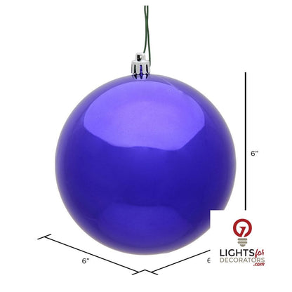 8" Shatterproof Ball Ornament - Purple - Shiny - UV Treated — alternate view