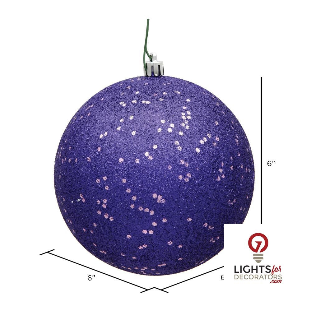 10" Shatterproof Ball Ornament - Purple - Candy - UV Treated — alternate view