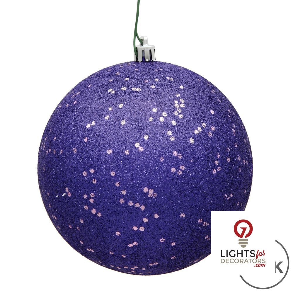 10" Shatterproof Ball Ornament - Purple - Candy - UV Treated — alternate view