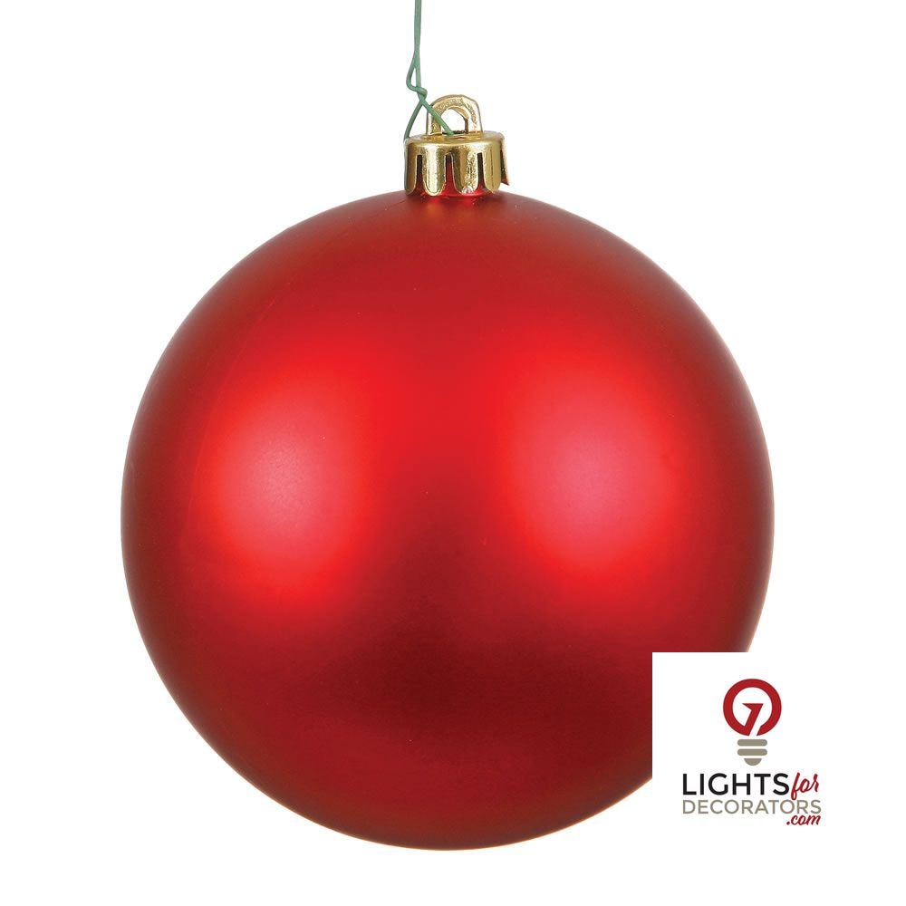 8" Shatterproof Ball Ornament - Red - Candy - UV Treated
