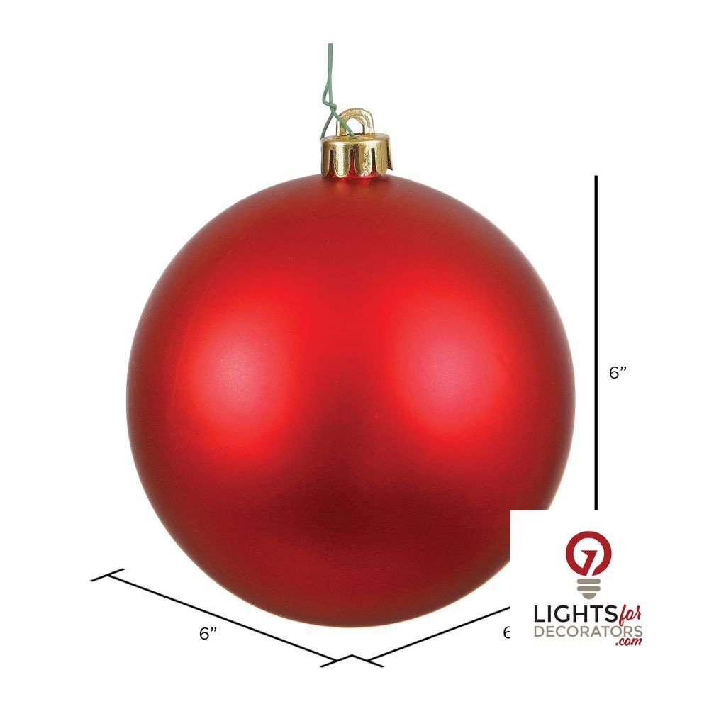 8" Shatterproof Ball Ornament - Red - Candy - UV Treated — alternate view