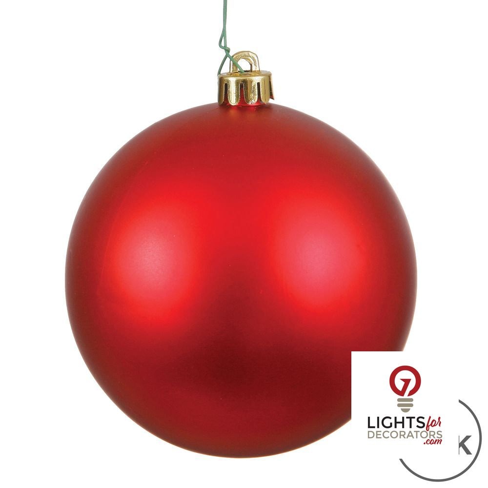 8" Shatterproof Ball Ornament - Red - Candy - UV Treated — alternate view