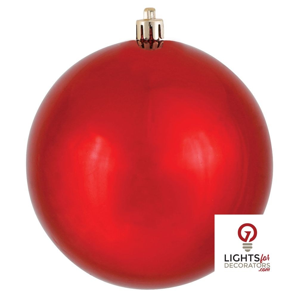 8" Shatterproof Ball Ornament - Red - Matte - UV Treated