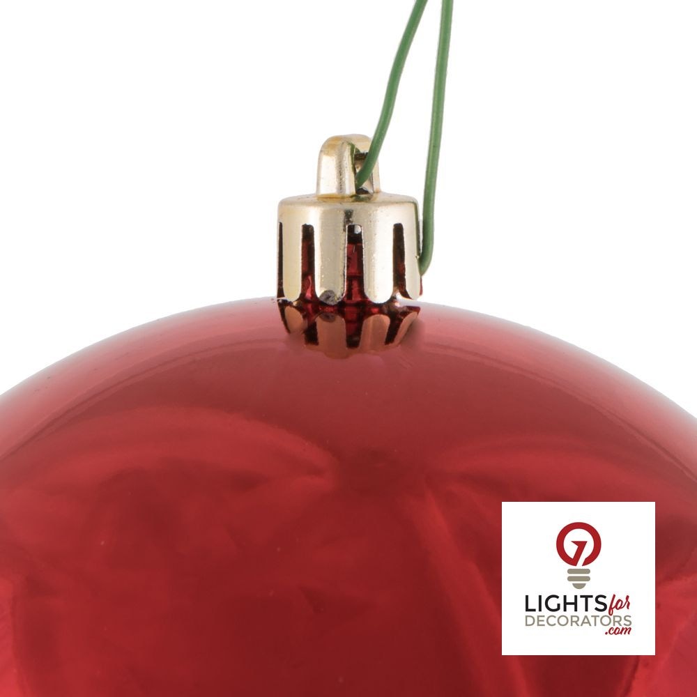 8" Shatterproof Ball Ornament - Red - Matte - UV Treated — alternate view