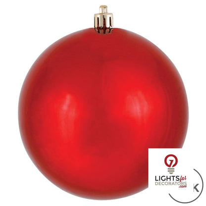 8" Shatterproof Ball Ornament - Red - Matte - UV Treated — alternate view