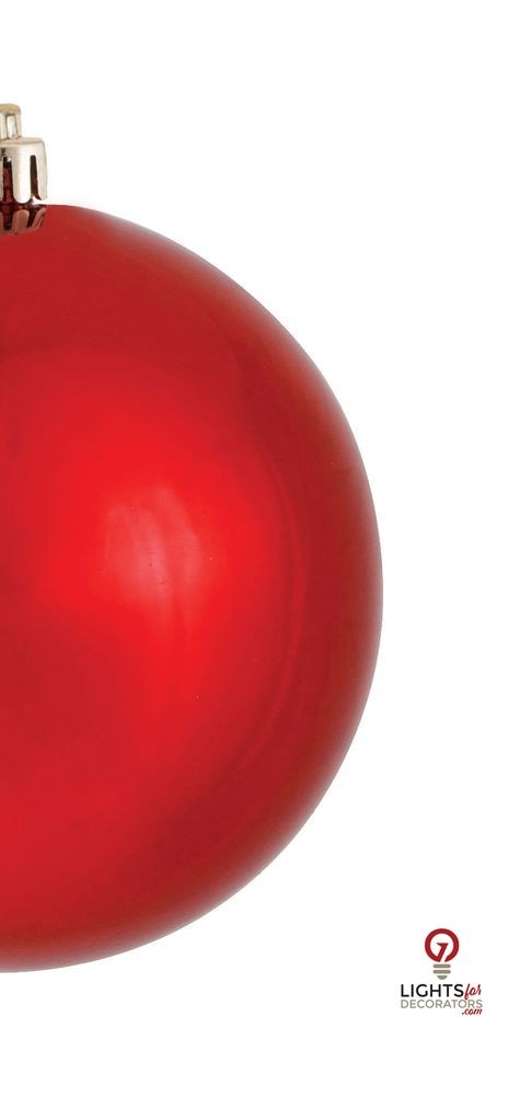 8" Shatterproof Ball Ornament - Red - Matte - UV Treated — alternate view