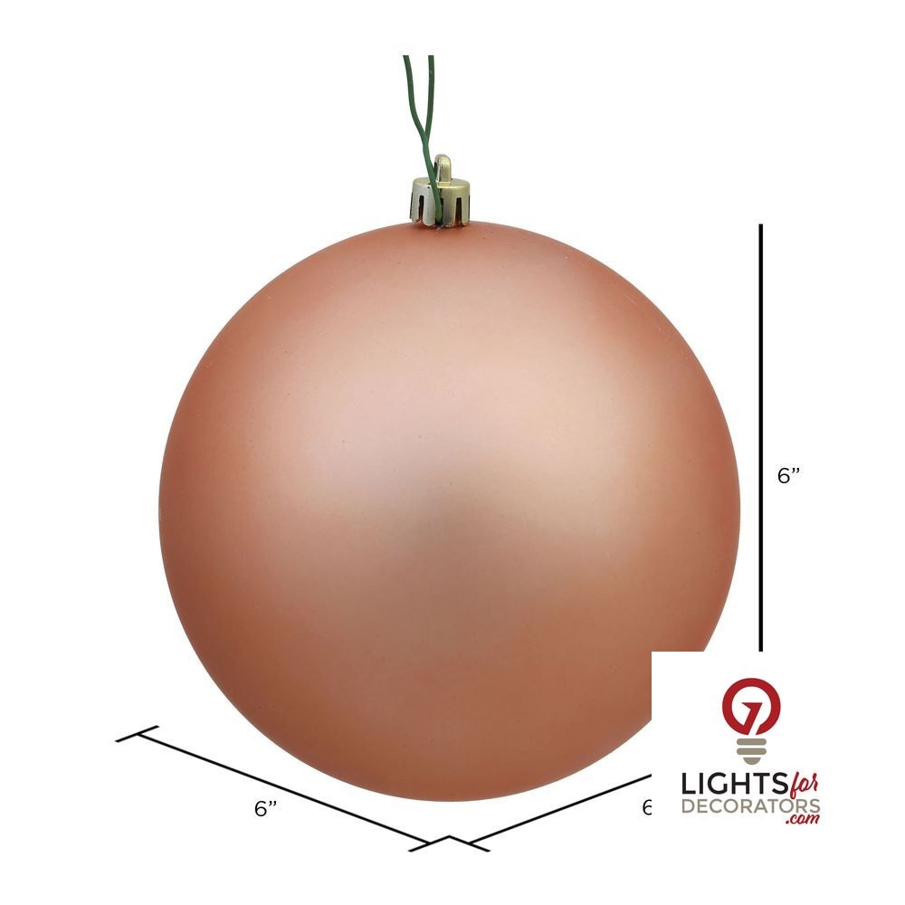 8" Shatterproof Ball Ornament - Rose Gold - Candy - UV Treated — alternate view