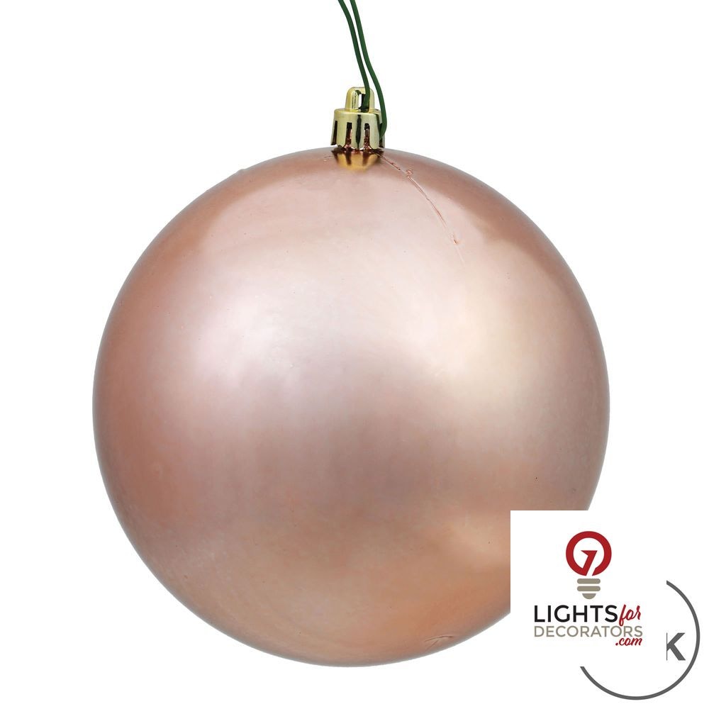 8" Shatterproof Ball Ornament - Rose Gold - Shiny - UV Treated — alternate view