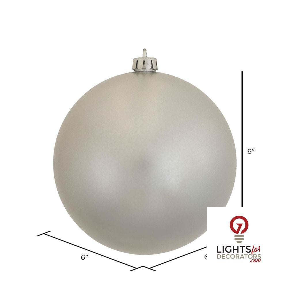 6" Shatterproof Ball Ornament - Silver - Sequin - Set of 4 — alternate view