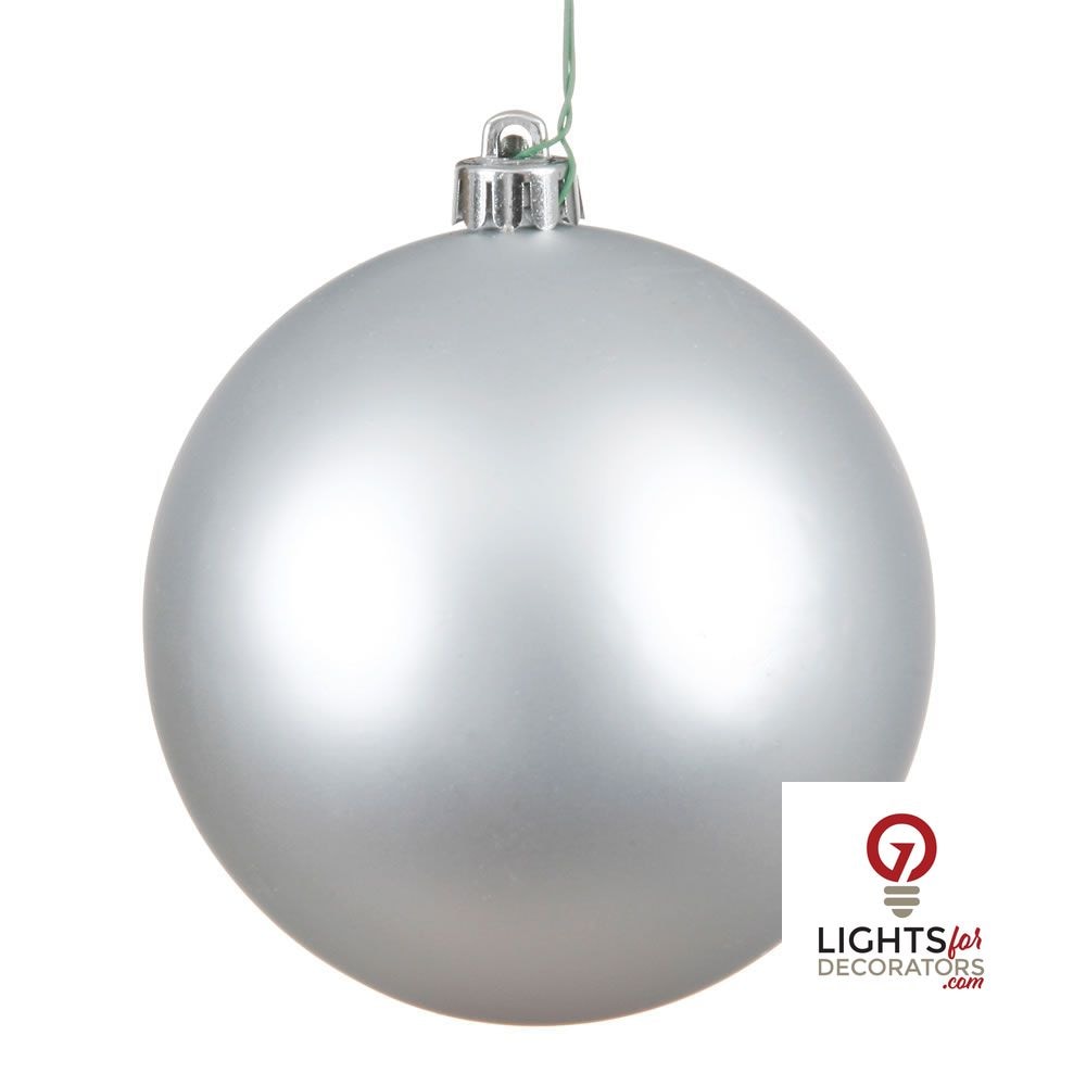 8" Shatterproof Ball Ornament - Silver - Glitter
