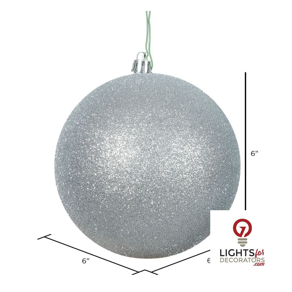 8" Shatterproof Ball Ornament - Silver - Candy - UV Treated — alternate view