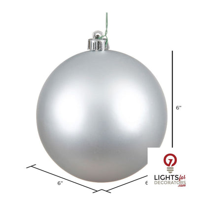 8" Shatterproof Ball Ornament - Silver - Glitter — alternate view