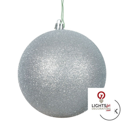 8" Shatterproof Ball Ornament - Silver - Candy - UV Treated — alternate view