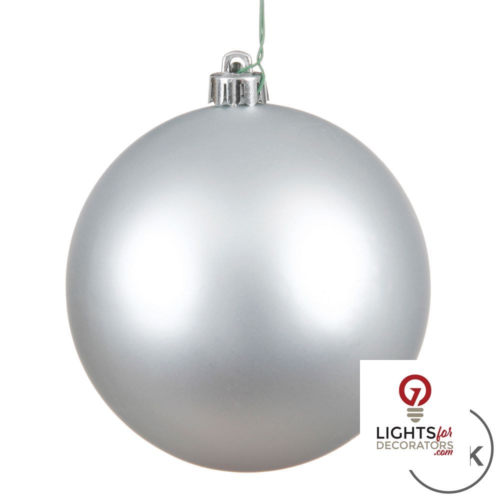 8" Shatterproof Ball Ornament - Silver - Glitter — alternate view