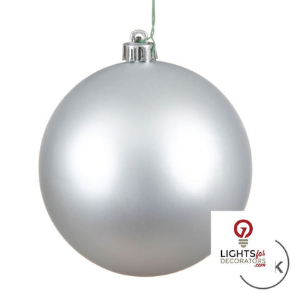 8" Shatterproof Ball Ornament - Silver - Glitter — alternate view