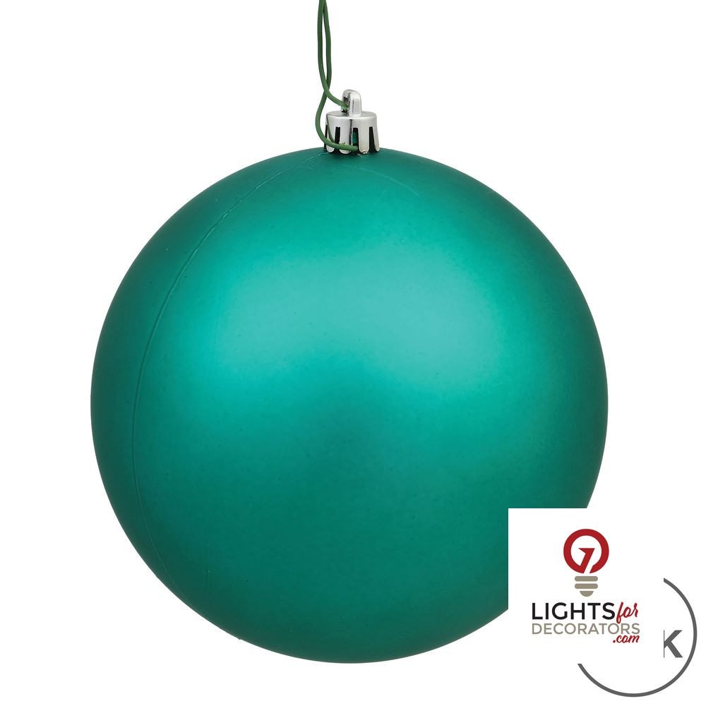 6" Shatterproof Ball Ornament - Teal - Matte - UV Treated - Set of 4 — alternate view
