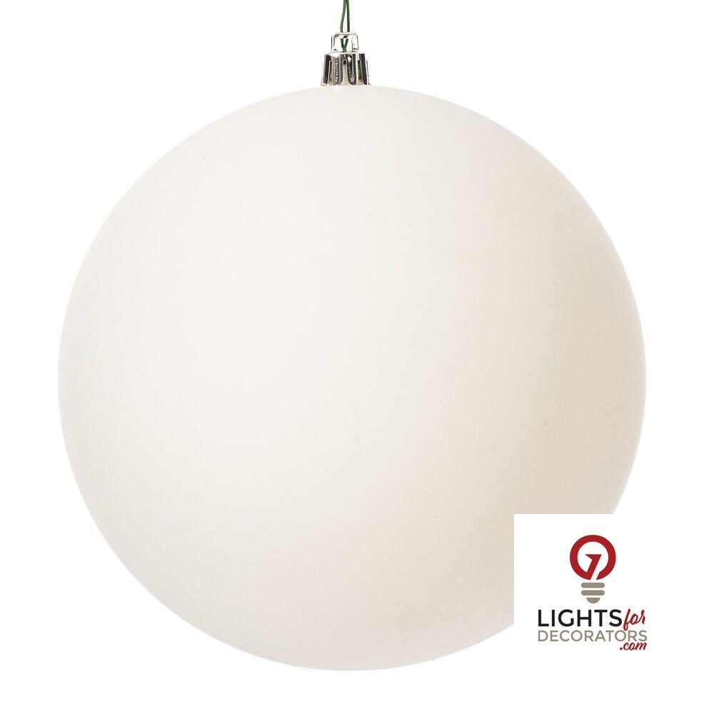 6" 4-Finish Shatterproof Ball Ornament Set - White