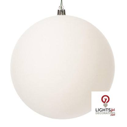 6" 4-Finish Shatterproof Ball Ornament Set - White