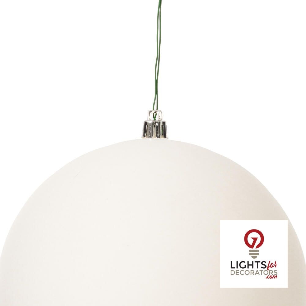 6" 4-Finish Shatterproof Ball Ornament Set - White — alternate view
