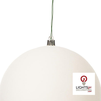 6" 4-Finish Shatterproof Ball Ornament Set - White — alternate view