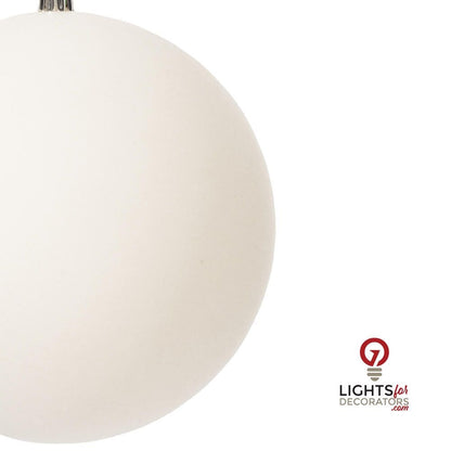 6" 4-Finish Shatterproof Ball Ornament Set - White — alternate view