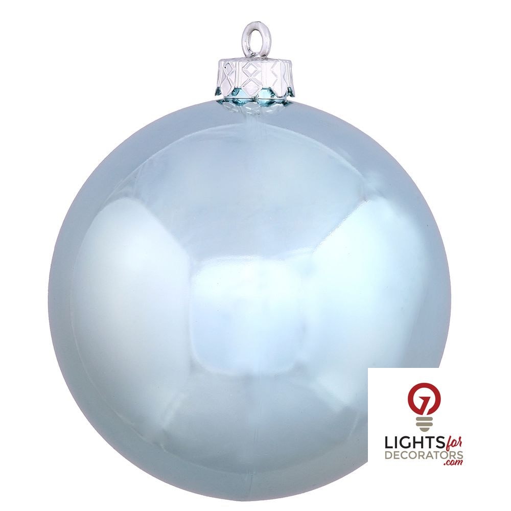 8" Shatterproof Ball Ornament - Baby Blue - Shiny - UV Treated