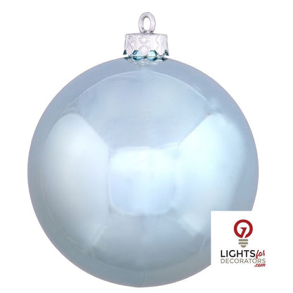 8" Shatterproof Ball Ornament - Baby Blue - Shiny - UV Treated