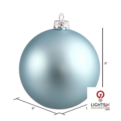 8" Shatterproof Ball Ornament - Baby Blue - Matte - UV Treated — alternate view