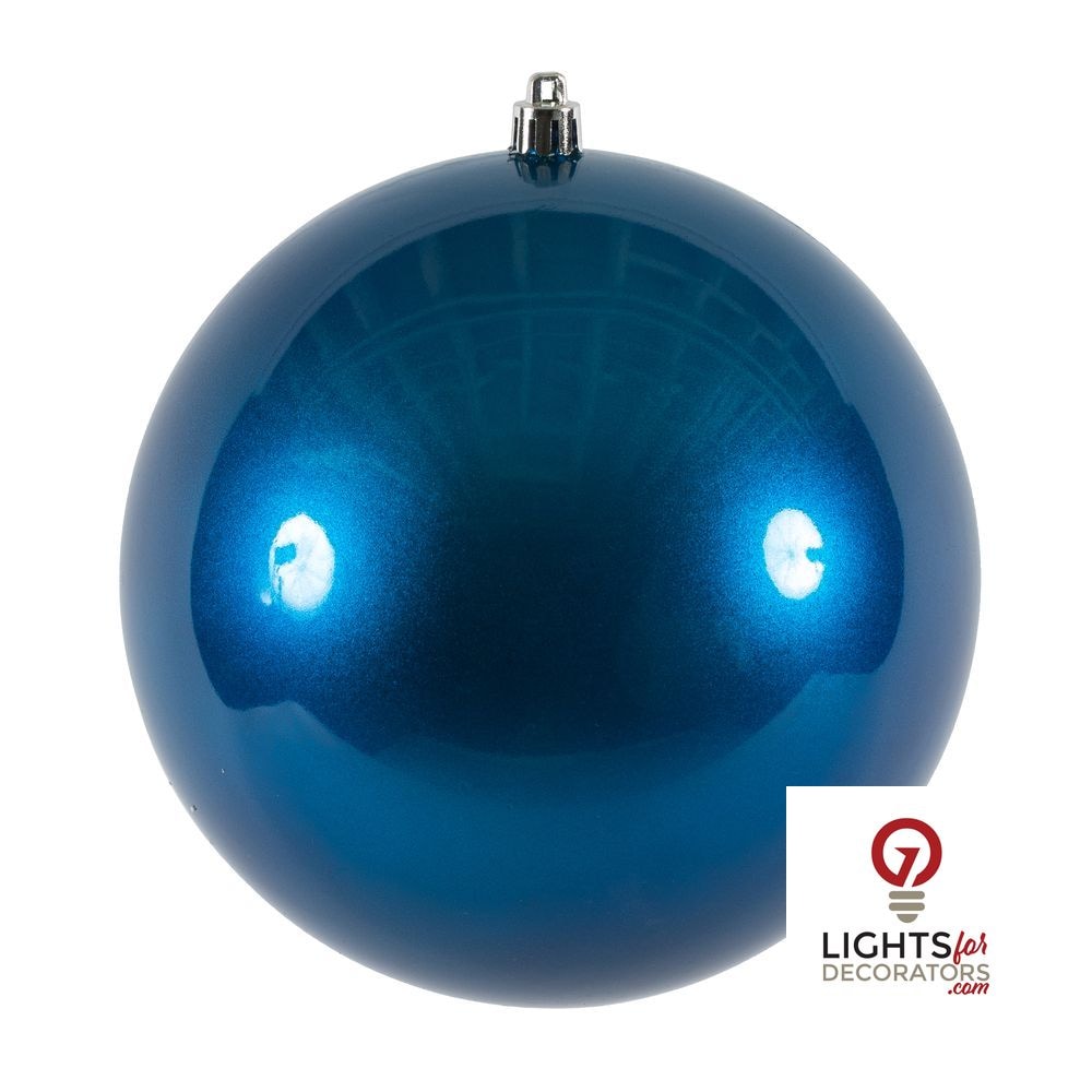 8" Shatterproof Ball Ornament - Blue - Candy - UV Treated