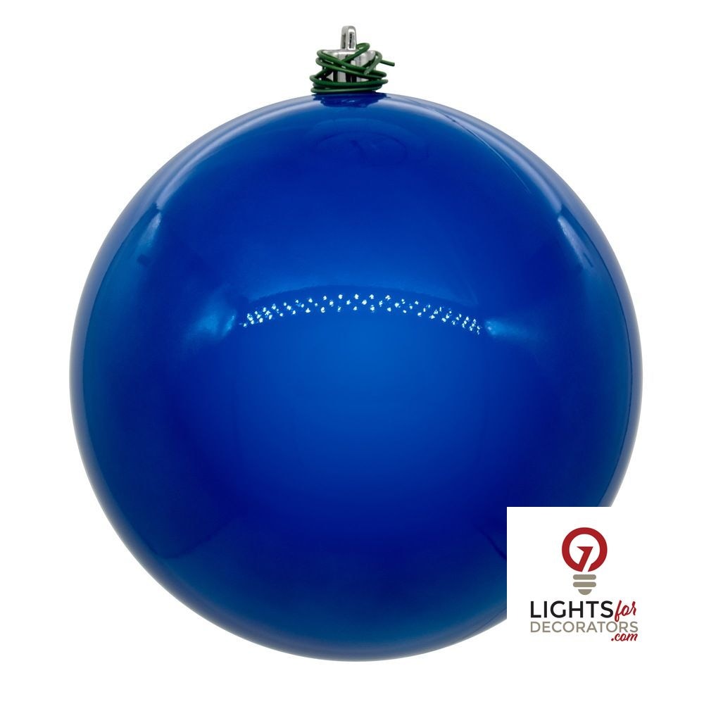 8" Shatterproof Ball Ornament - Blue - Pearl - UV Treated