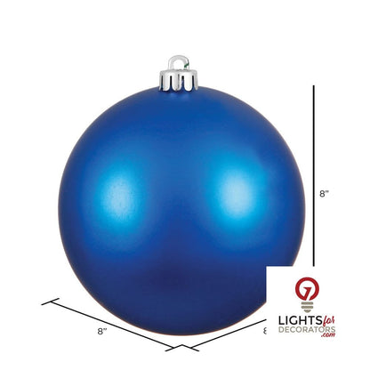 8" Shatterproof Ball Ornament - Blue - Matte - UV Treated — alternate view