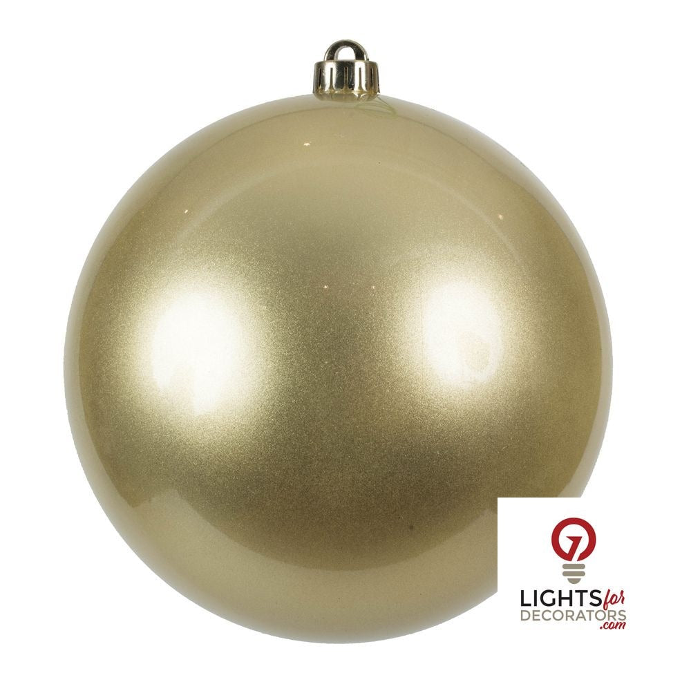 8" Shatterproof Ball Ornament - Champagne - Shiny - UV Treated