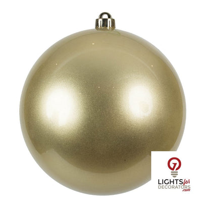 8" Shatterproof Ball Ornament - Champagne - Shiny - UV Treated