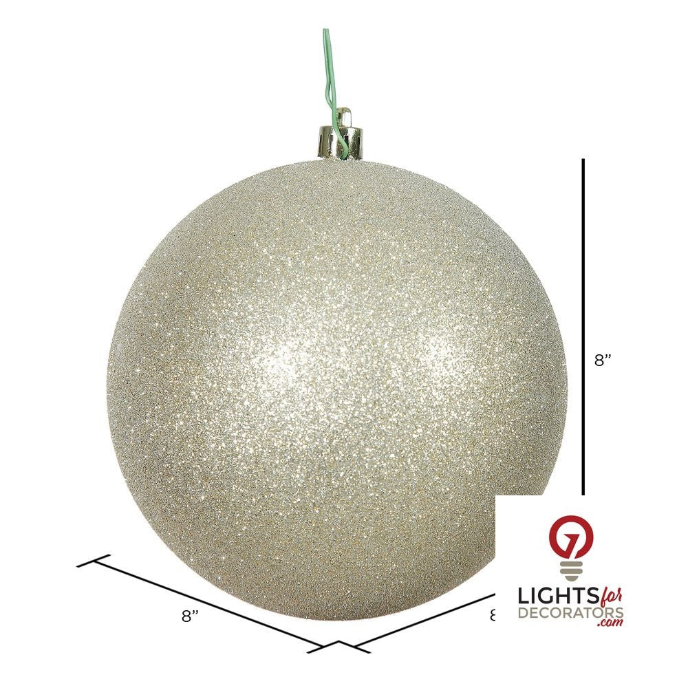 8" Shatterproof Ball Ornament - Champagne - Sequin — alternate view