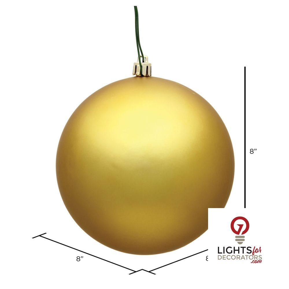 10" Shatterproof Ball Ornament - Gold - Candy - UV Treated — alternate view