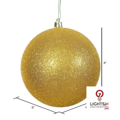8" Shatterproof Ball Ornament - Gold - Sequin — alternate view