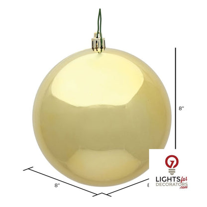 10" Shatterproof Ball Ornament - Gold - Matte - UV Treated — alternate view