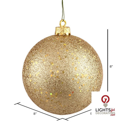 10" Shatterproof Ball Ornament - Gold - Pearl - UV Treated — alternate view