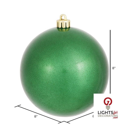 8" Shatterproof Ball Ornament - Green - Shiny - UV Treated — alternate view