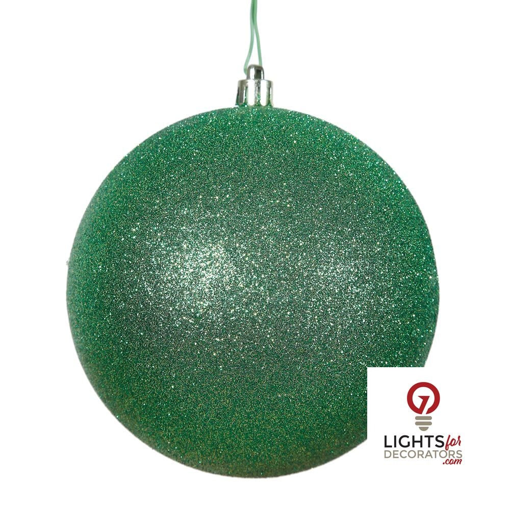 8" Shatterproof Ball Ornament - Green - Sequin