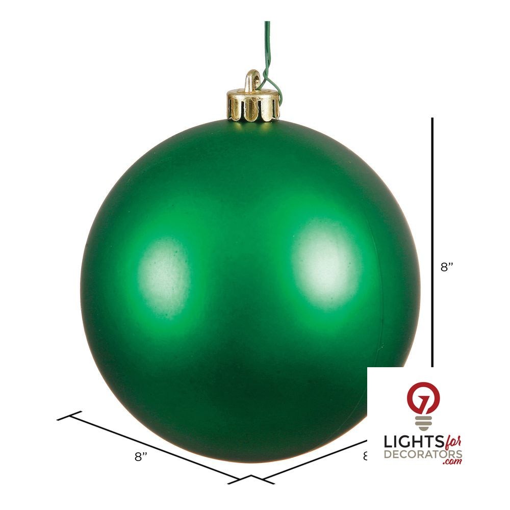 10" Shatterproof Ball Ornament - Green - Candy - UV Treated — alternate view